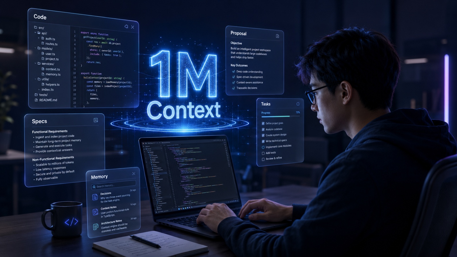 Claude 1M context for large SDD and AI coding projects