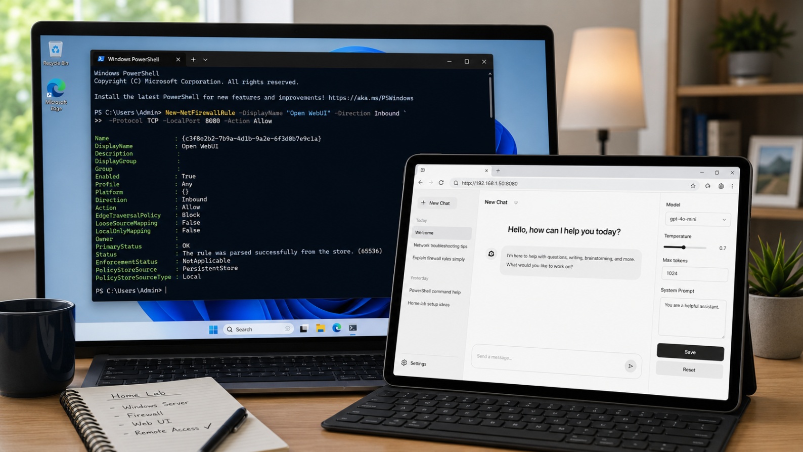Windows firewall rule being added for Open WebUI on port 8080