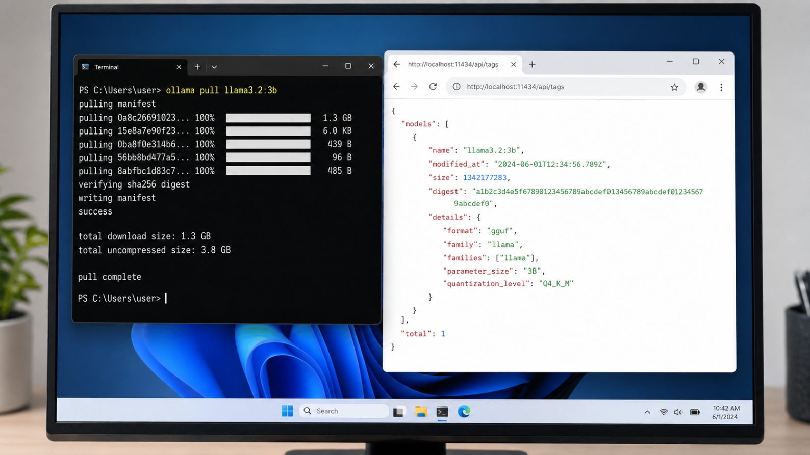 Comparison visual showing smaller local AI models as suitable choices for older Windows laptop hardware